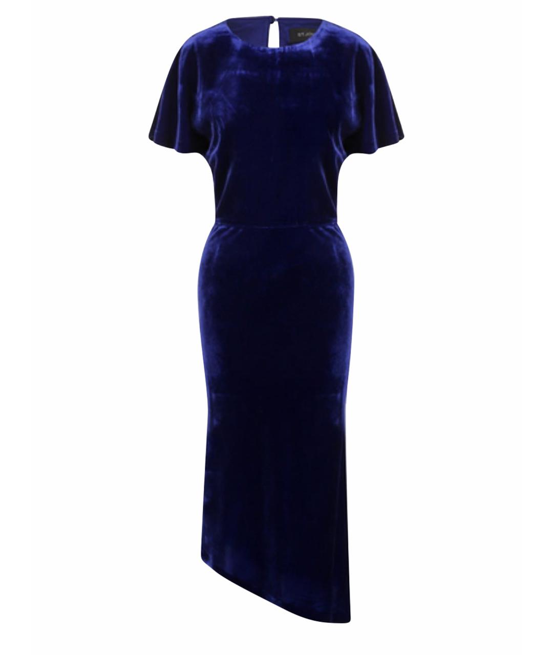 ST. JOHN Темно-синее бархатное вечернее платье, фото 1