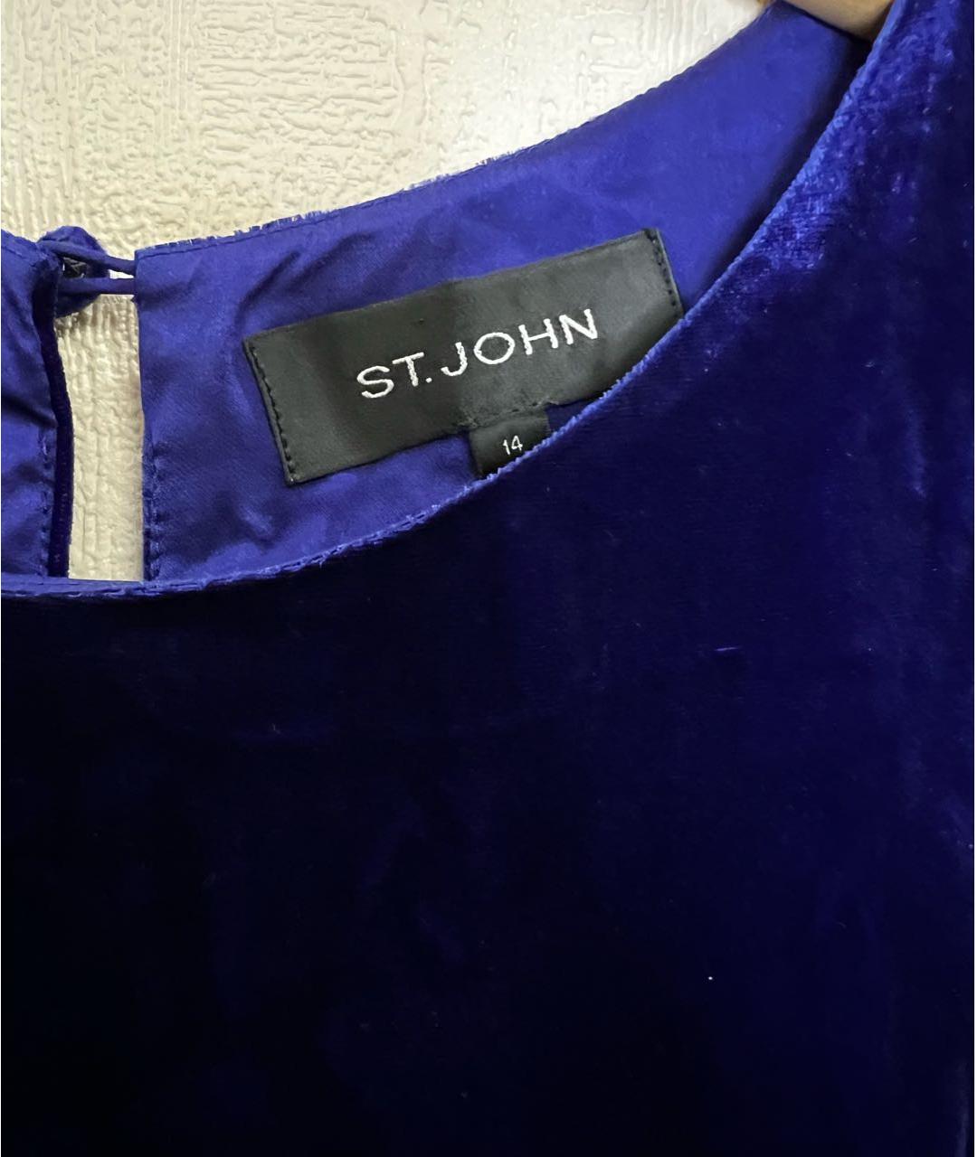 ST. JOHN Темно-синее бархатное вечернее платье, фото 4
