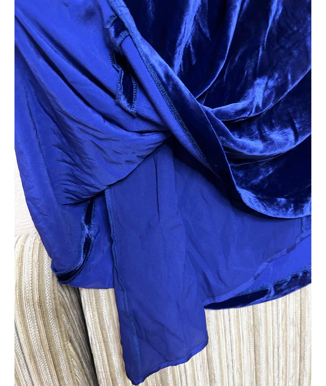 ST. JOHN Темно-синее бархатное вечернее платье, фото 8