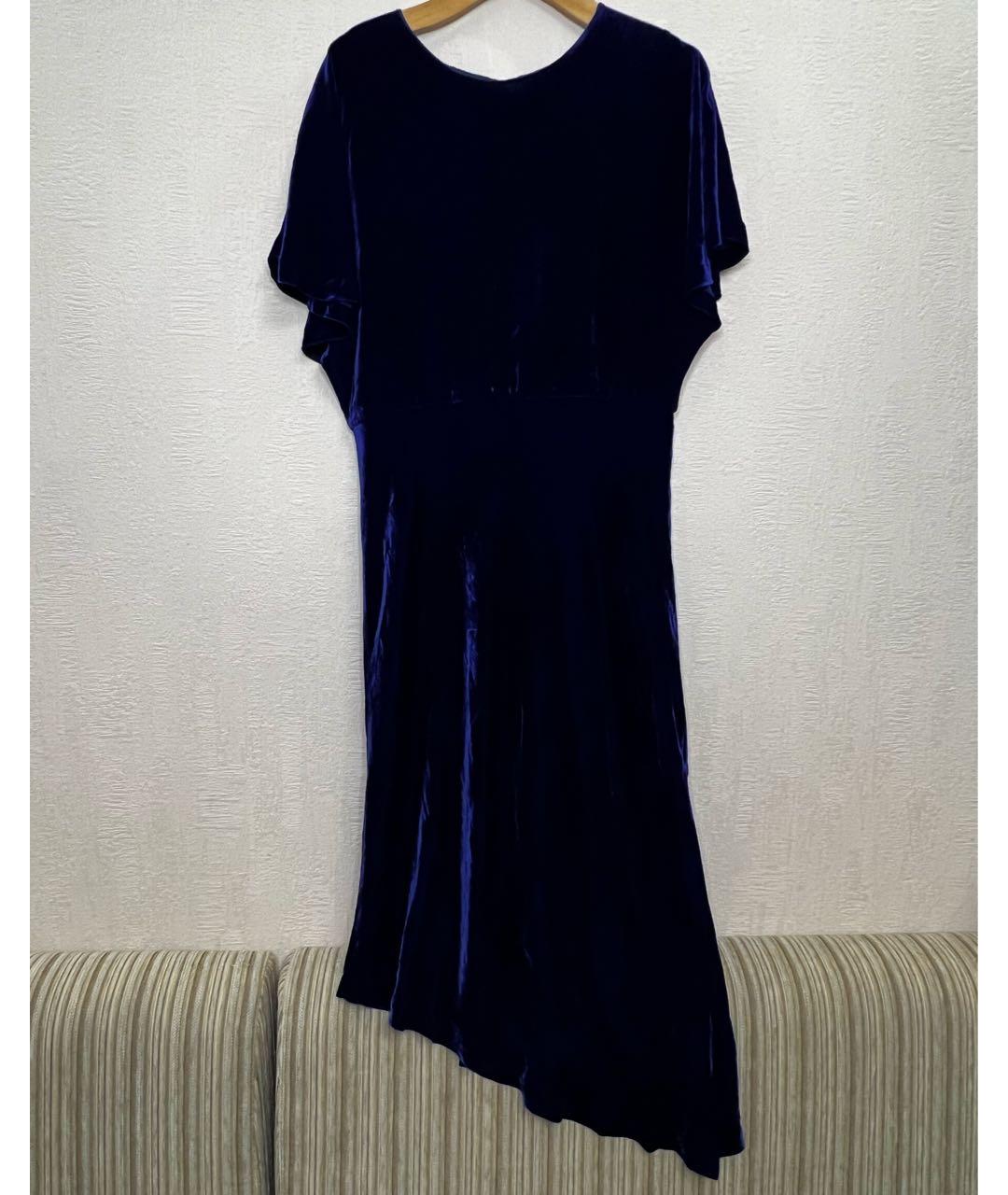 ST. JOHN Темно-синее бархатное вечернее платье, фото 2