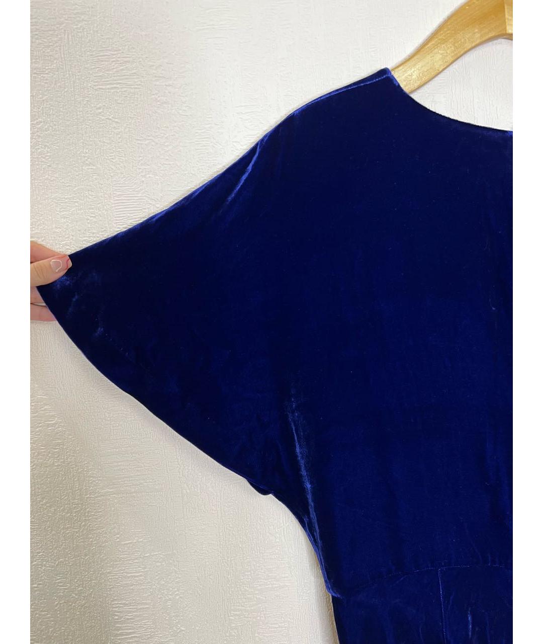 ST. JOHN Темно-синее бархатное вечернее платье, фото 5