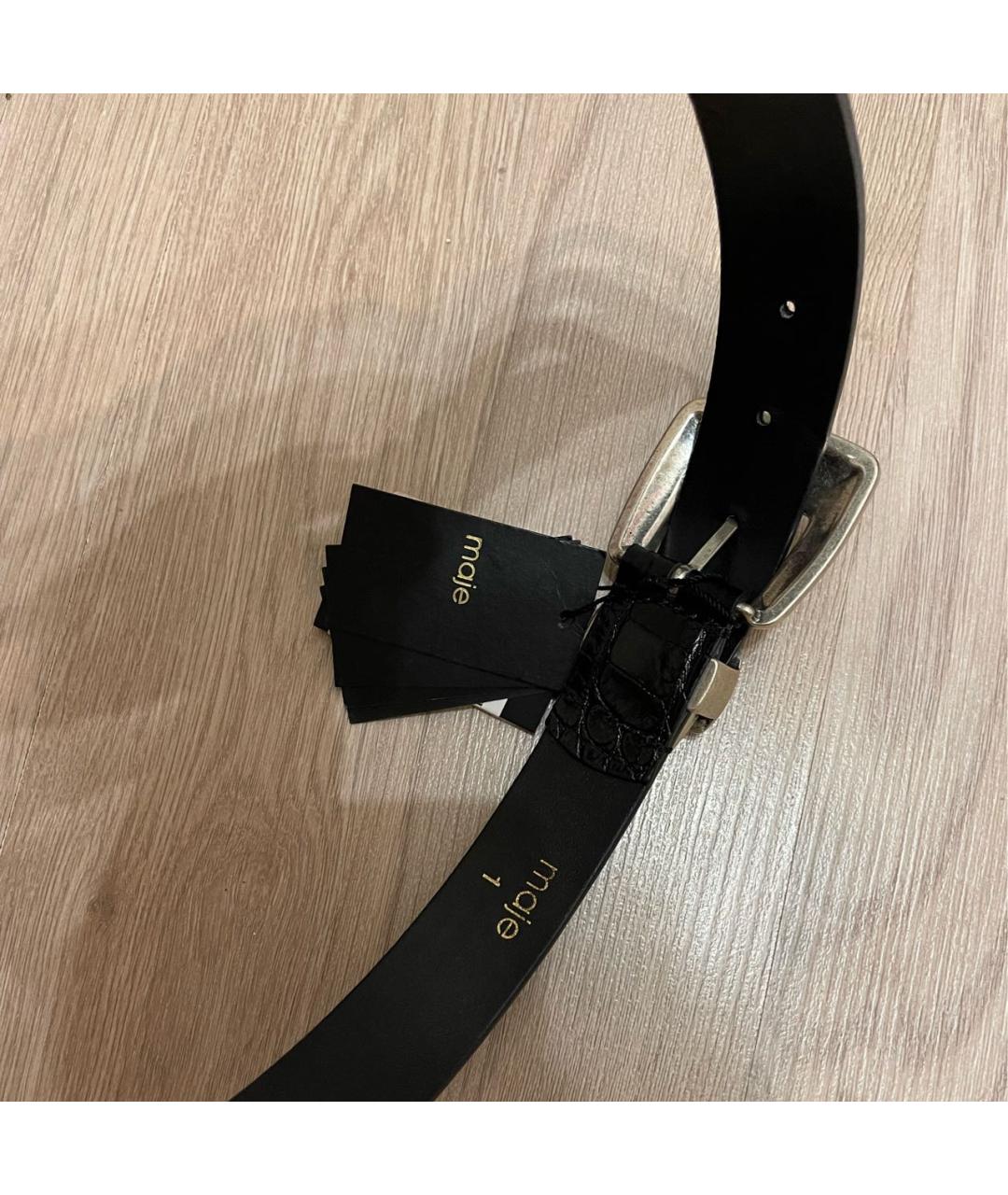 MAJE Черный кожаный ремень, фото 7