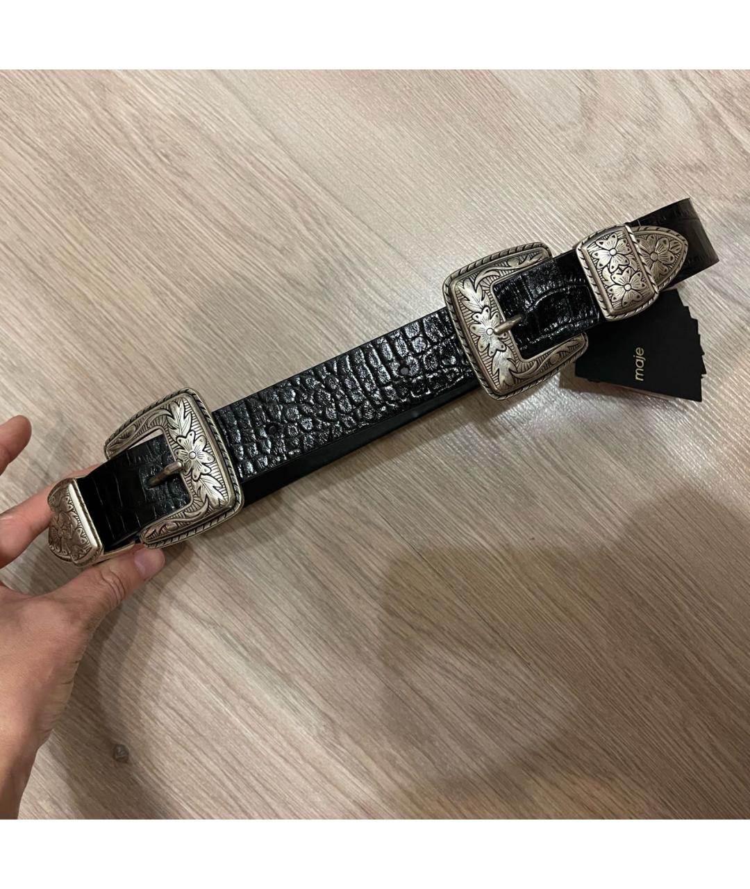 MAJE Черный кожаный ремень, фото 6