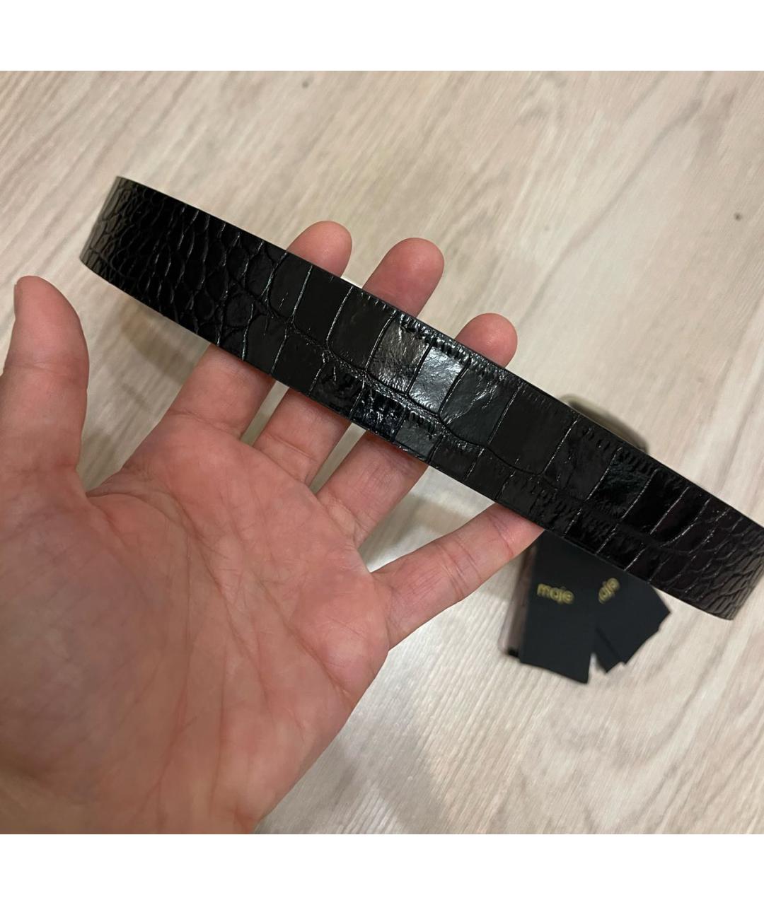 MAJE Черный кожаный ремень, фото 8