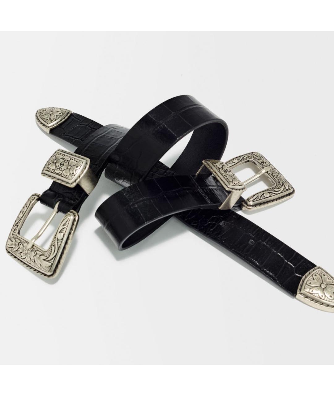 MAJE Черный кожаный ремень, фото 2