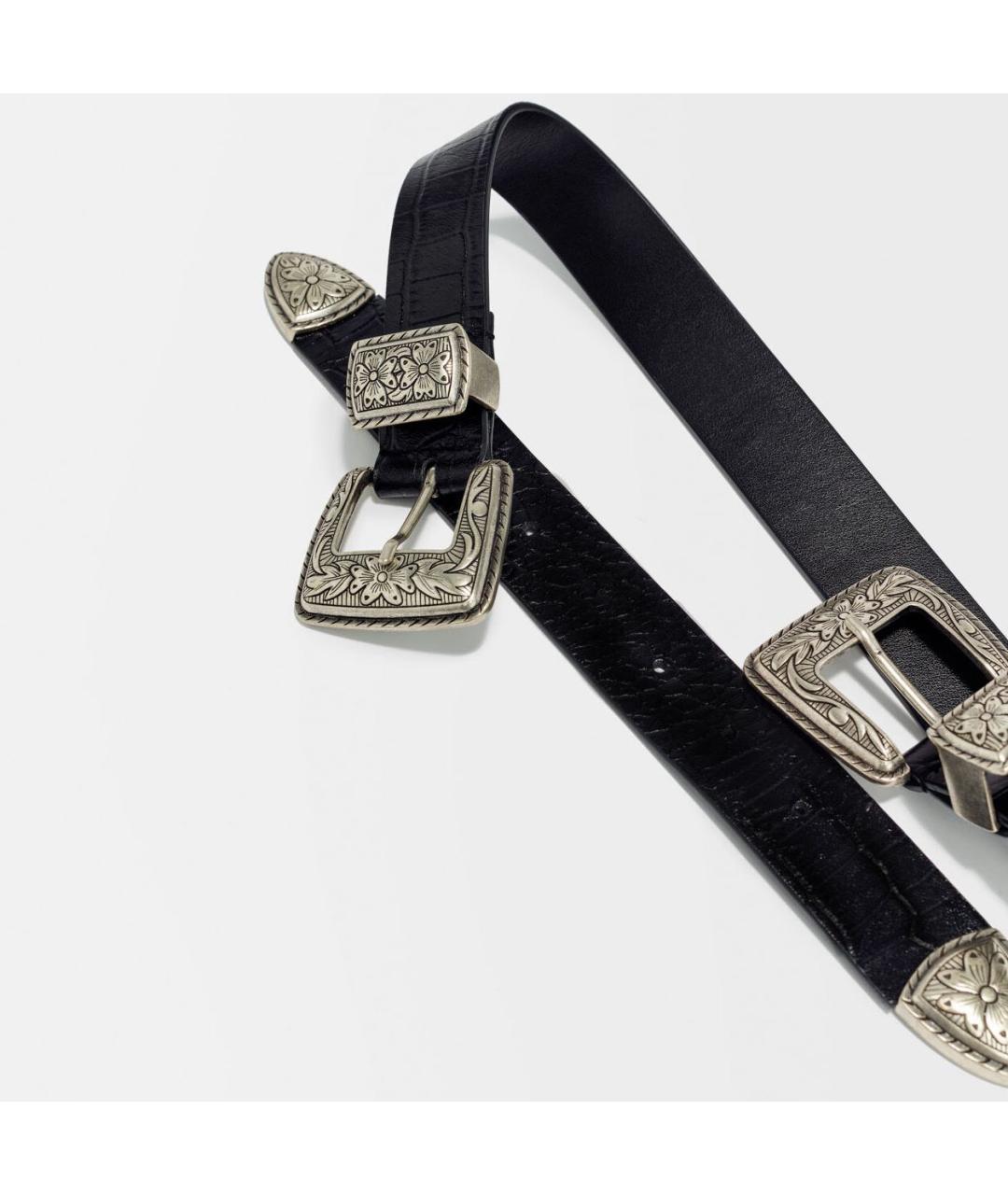 MAJE Черный кожаный ремень, фото 3