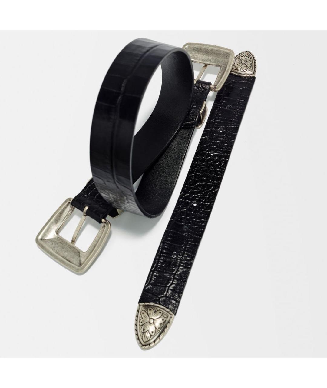 MAJE Черный кожаный ремень, фото 4