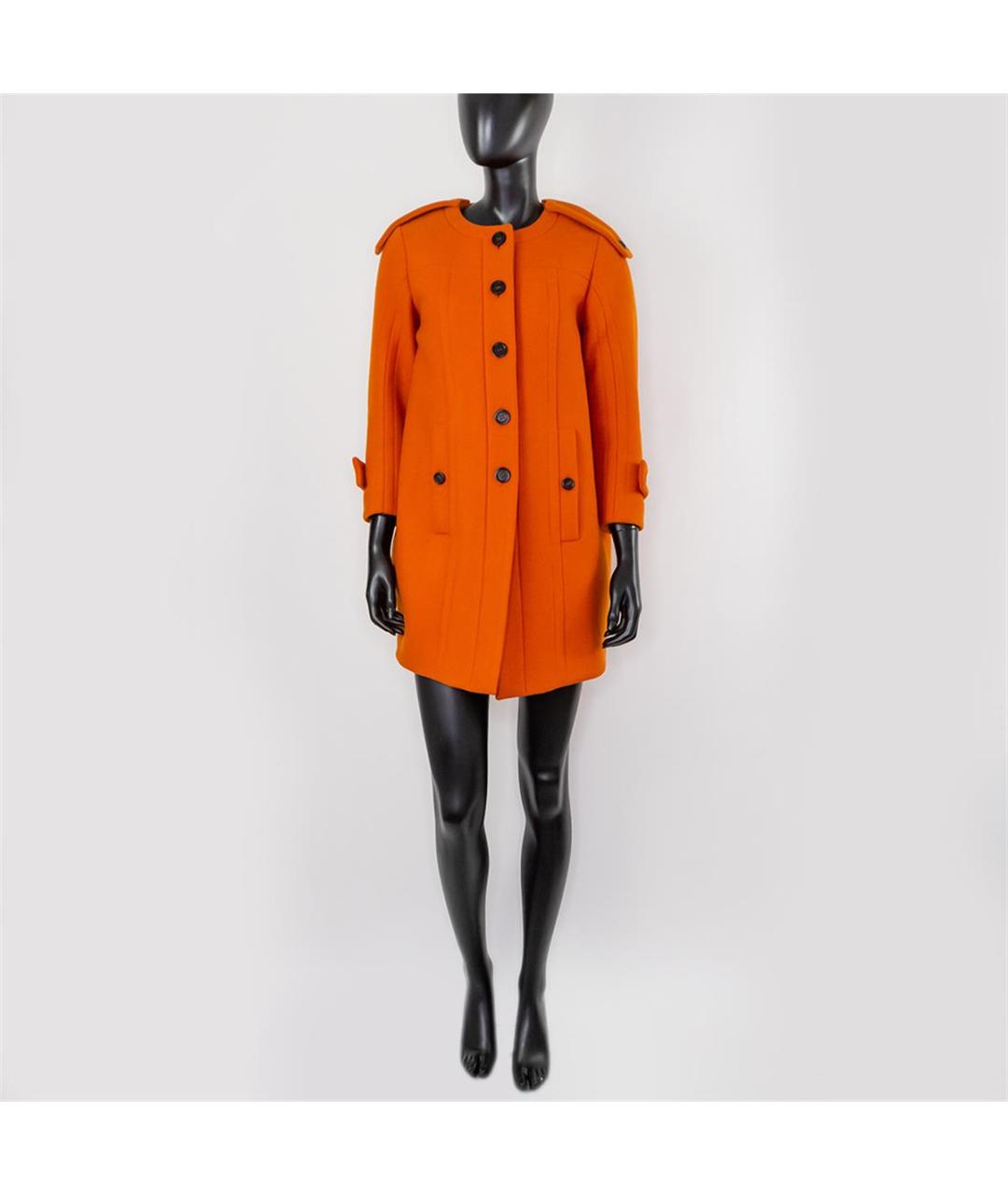 BURBERRY Оранжевое шерстяное пальто, фото 4