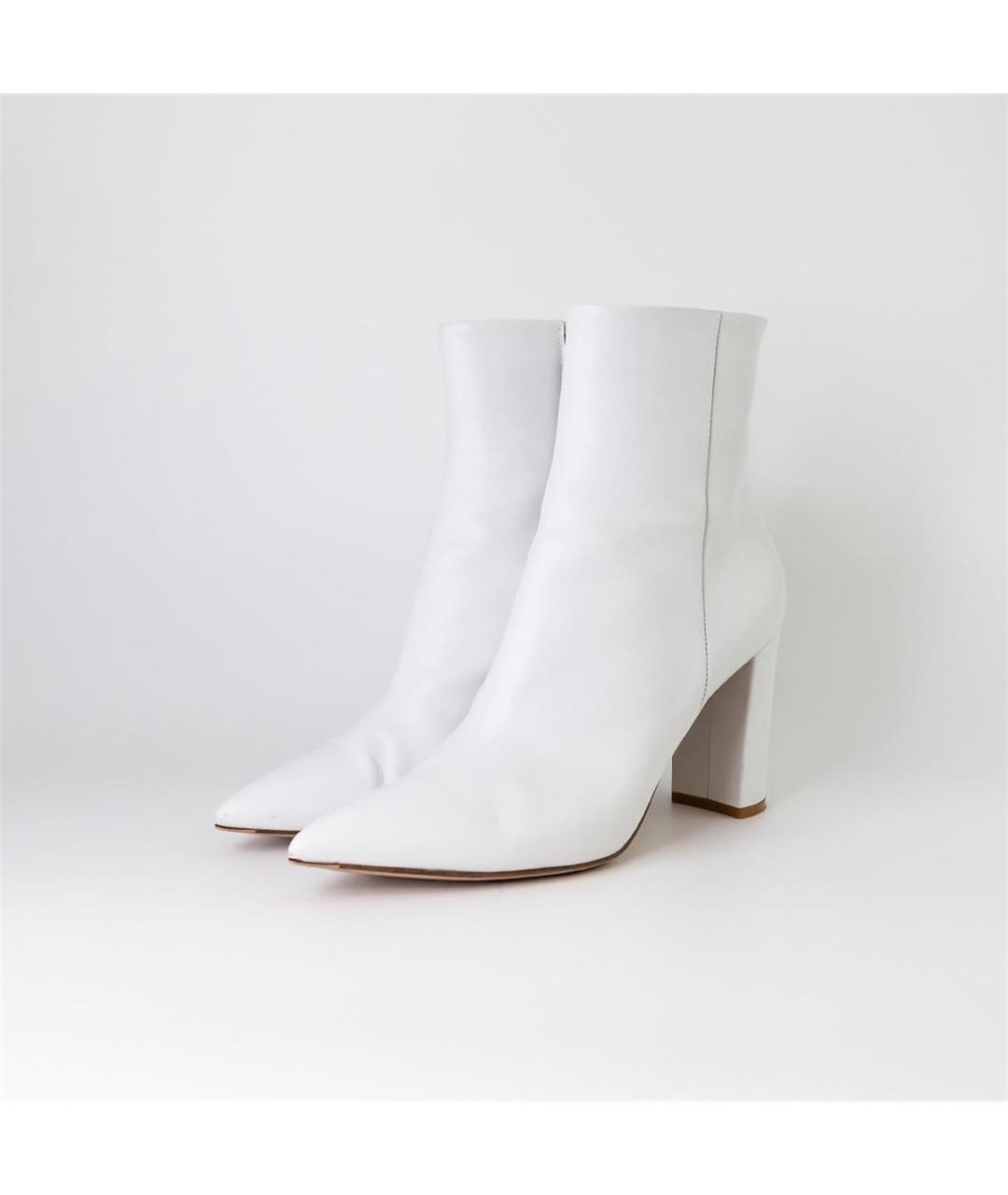 GIANVITO ROSSI Белые кожаные ботильоны, фото 2