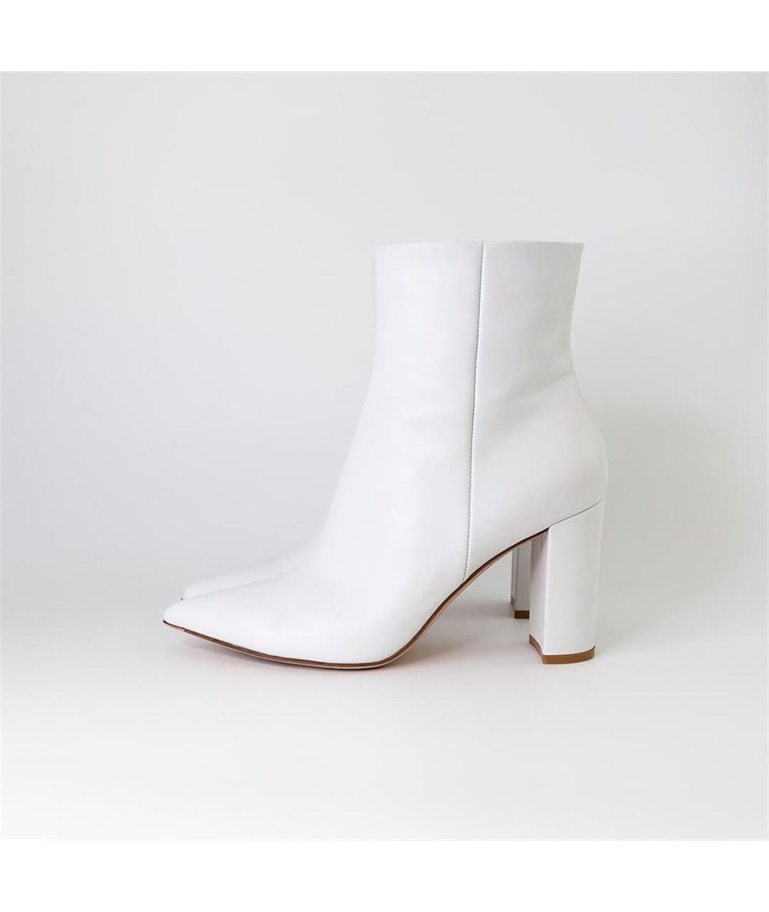 GIANVITO ROSSI Белые кожаные ботильоны, фото 5