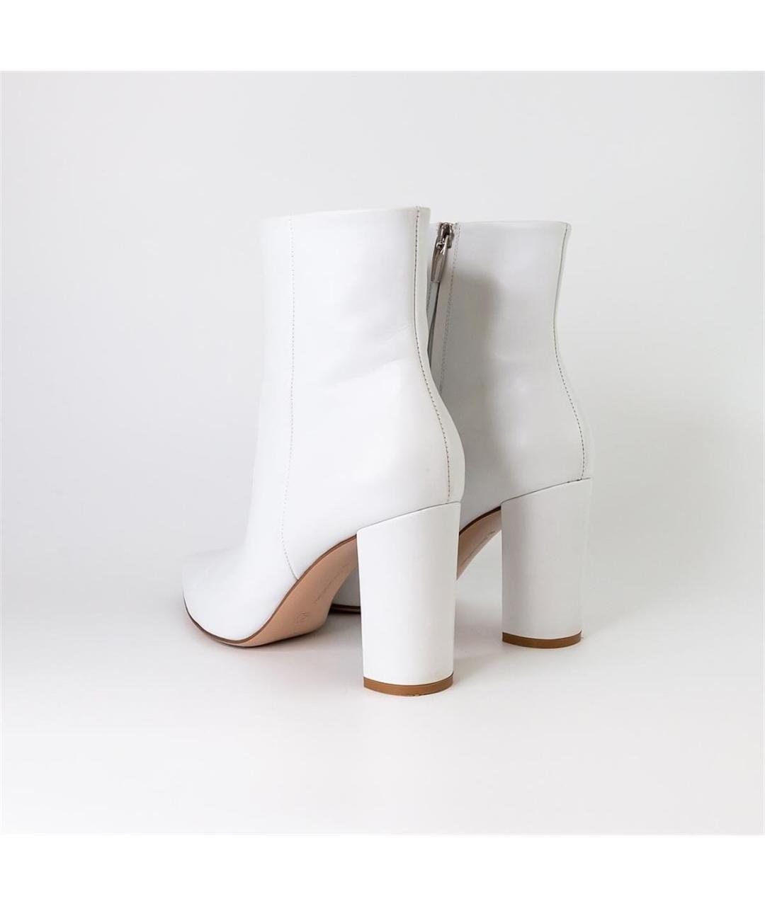 GIANVITO ROSSI Белые кожаные ботильоны, фото 4