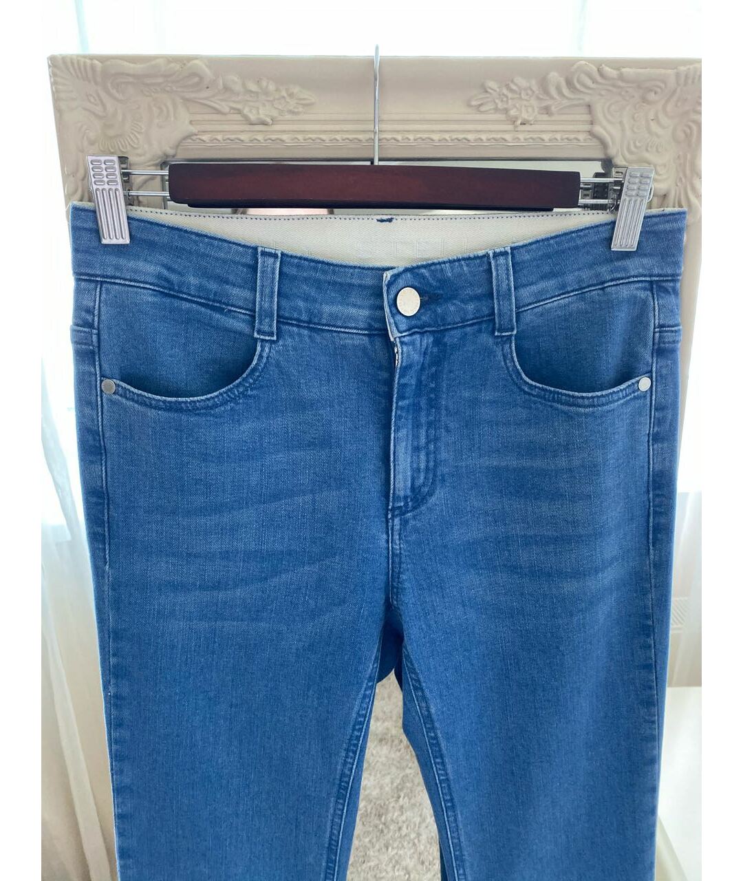 STELLA MCCARTNEY Голубые хлопко-эластановые джинсы клеш, фото 3
