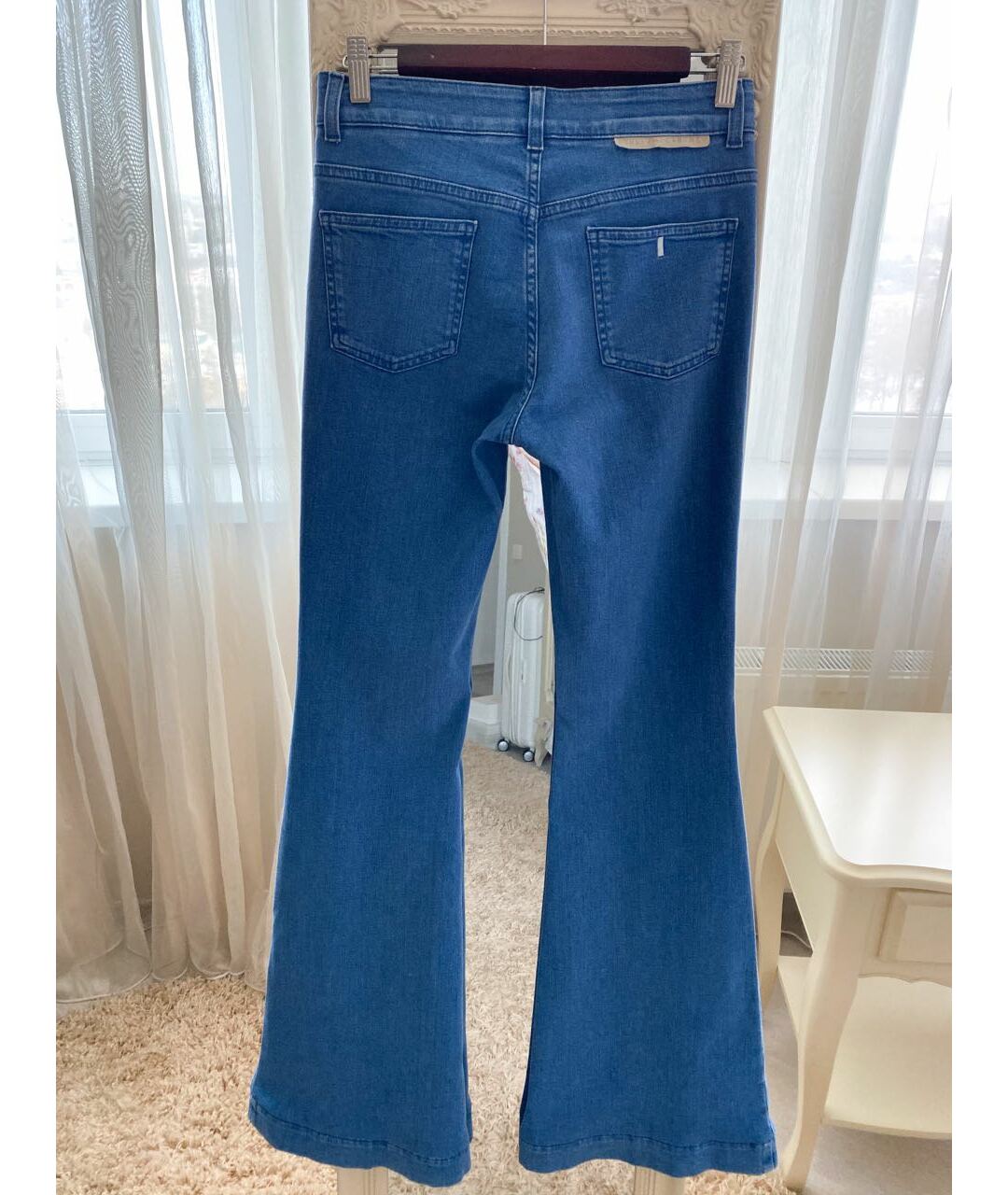 STELLA MCCARTNEY Голубые хлопко-эластановые джинсы клеш, фото 2