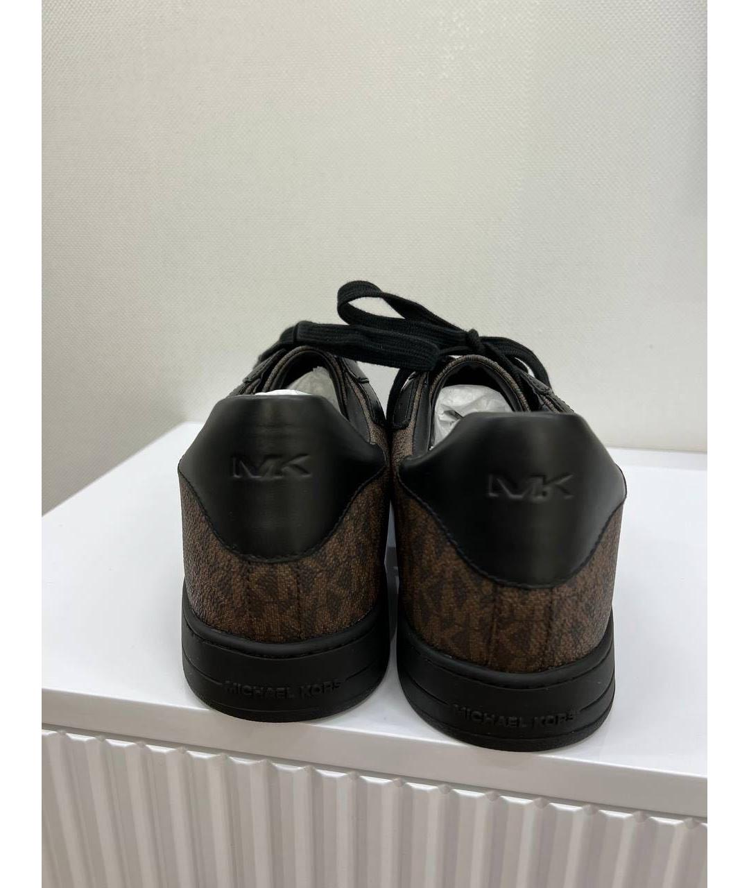 MICHAEL KORS Коричневые кожаные низкие кроссовки / кеды, фото 3