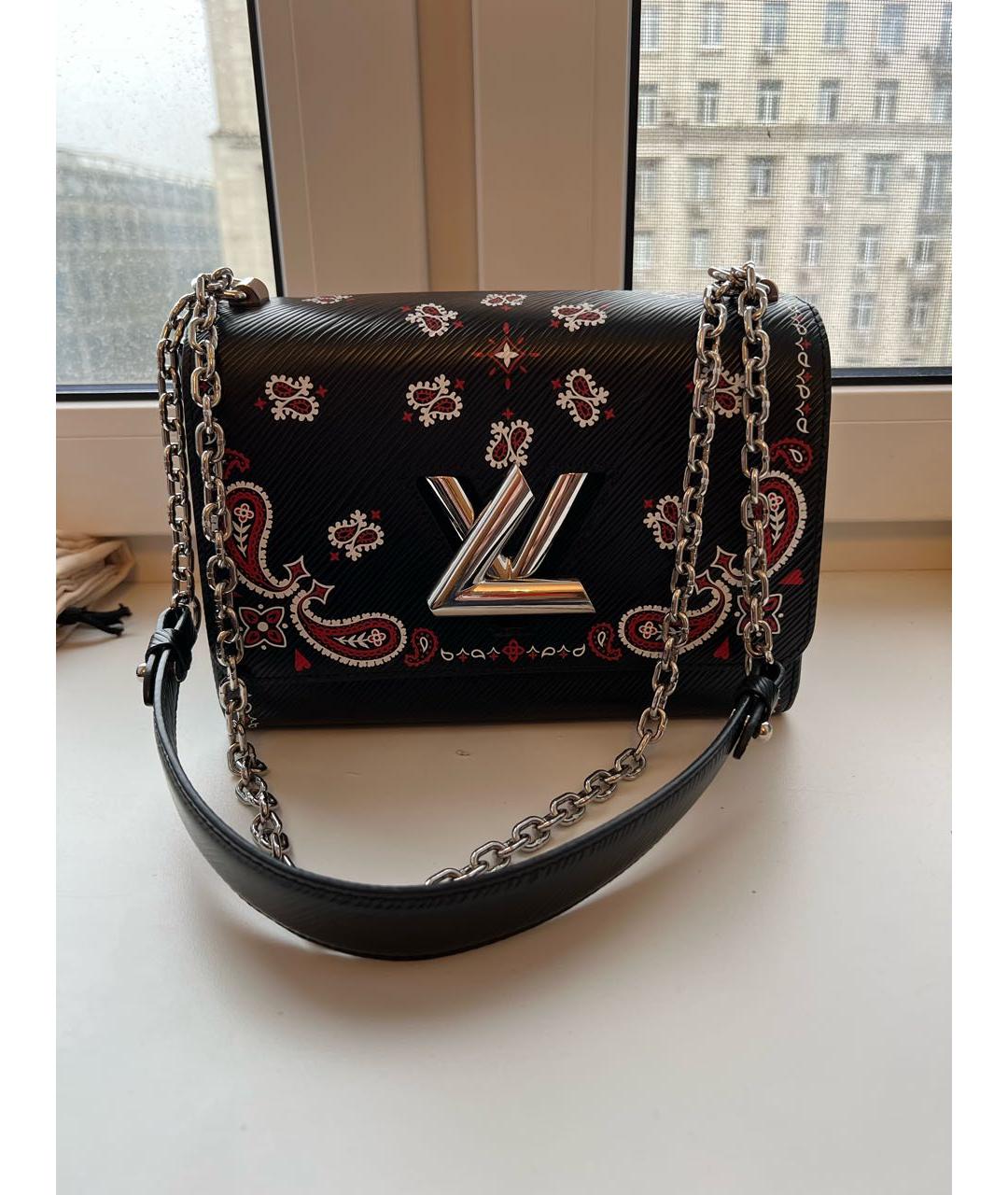 LOUIS VUITTON Черная кожаная сумка через плечо, фото 8