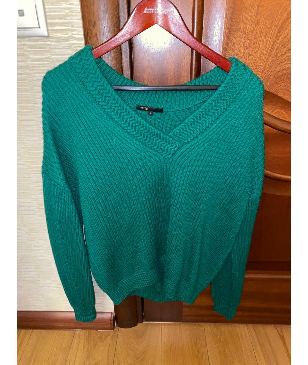 MAJE Зеленый шерстяной джемпер / свитер, фото 5