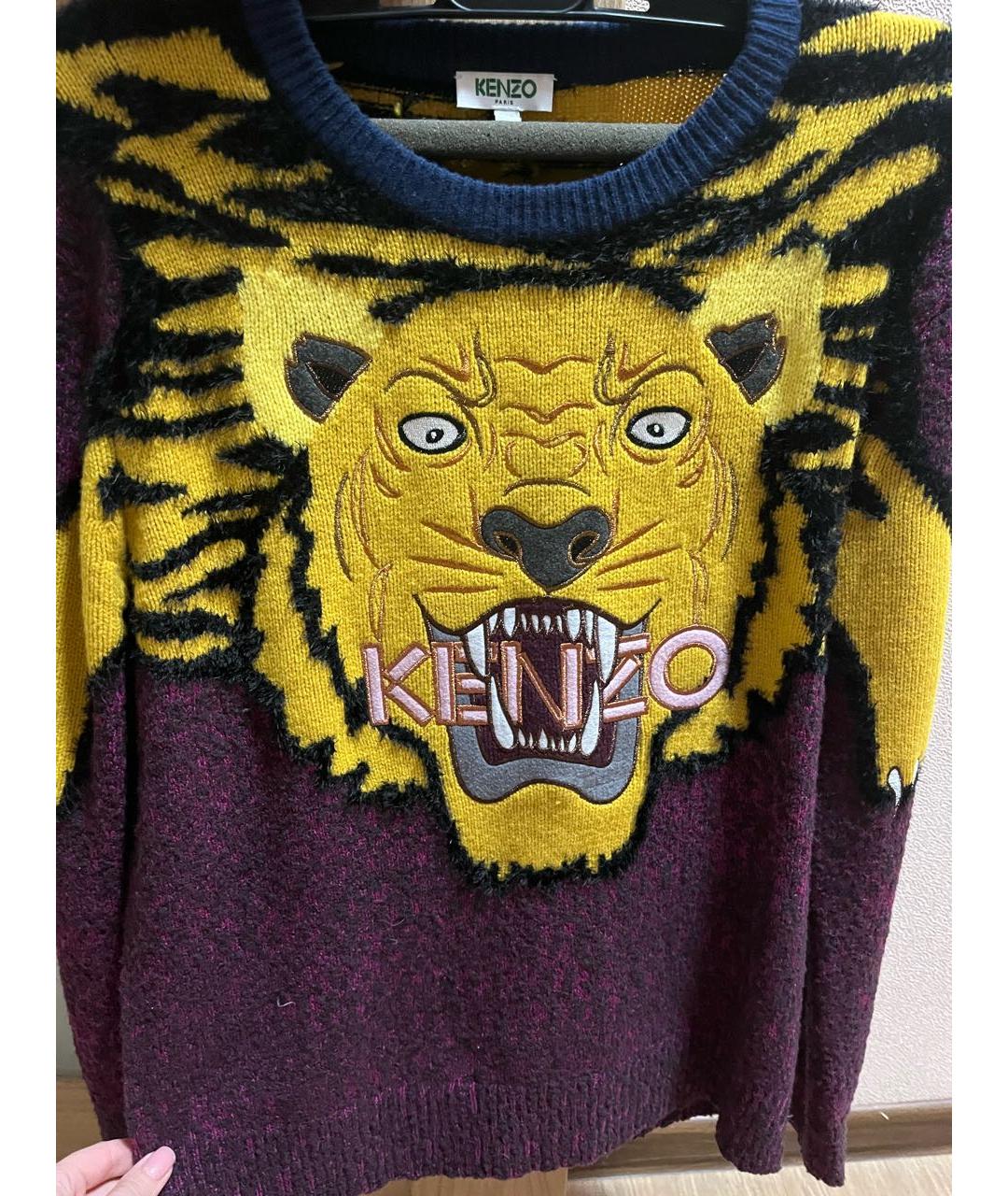 KENZO Фиолетовый шерстяной джемпер / свитер, фото 6