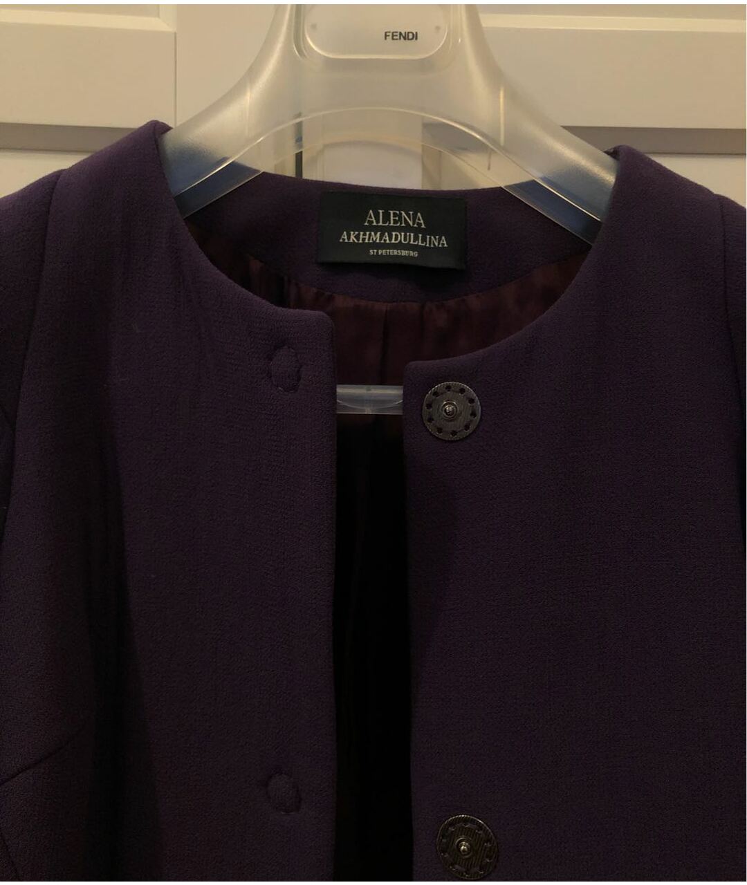 ALENA AKHMADULLINA Фиолетовое шерстяное пальто, фото 3