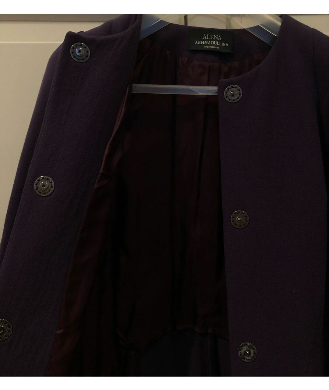 ALENA AKHMADULLINA Фиолетовое шерстяное пальто, фото 5