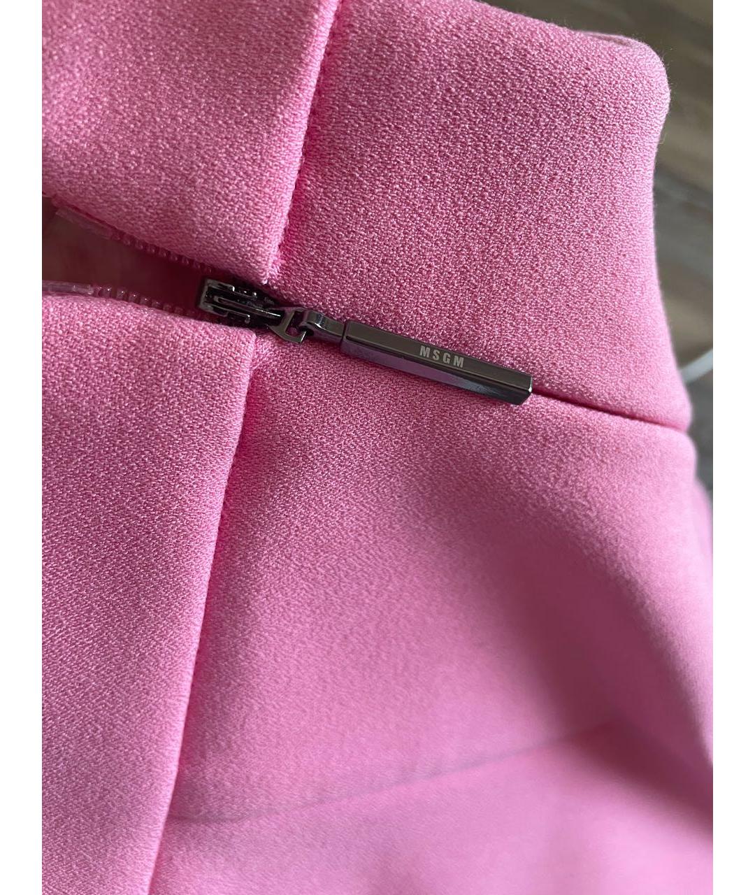 MSGM Розовая полиэстеровая юбка мини, фото 4
