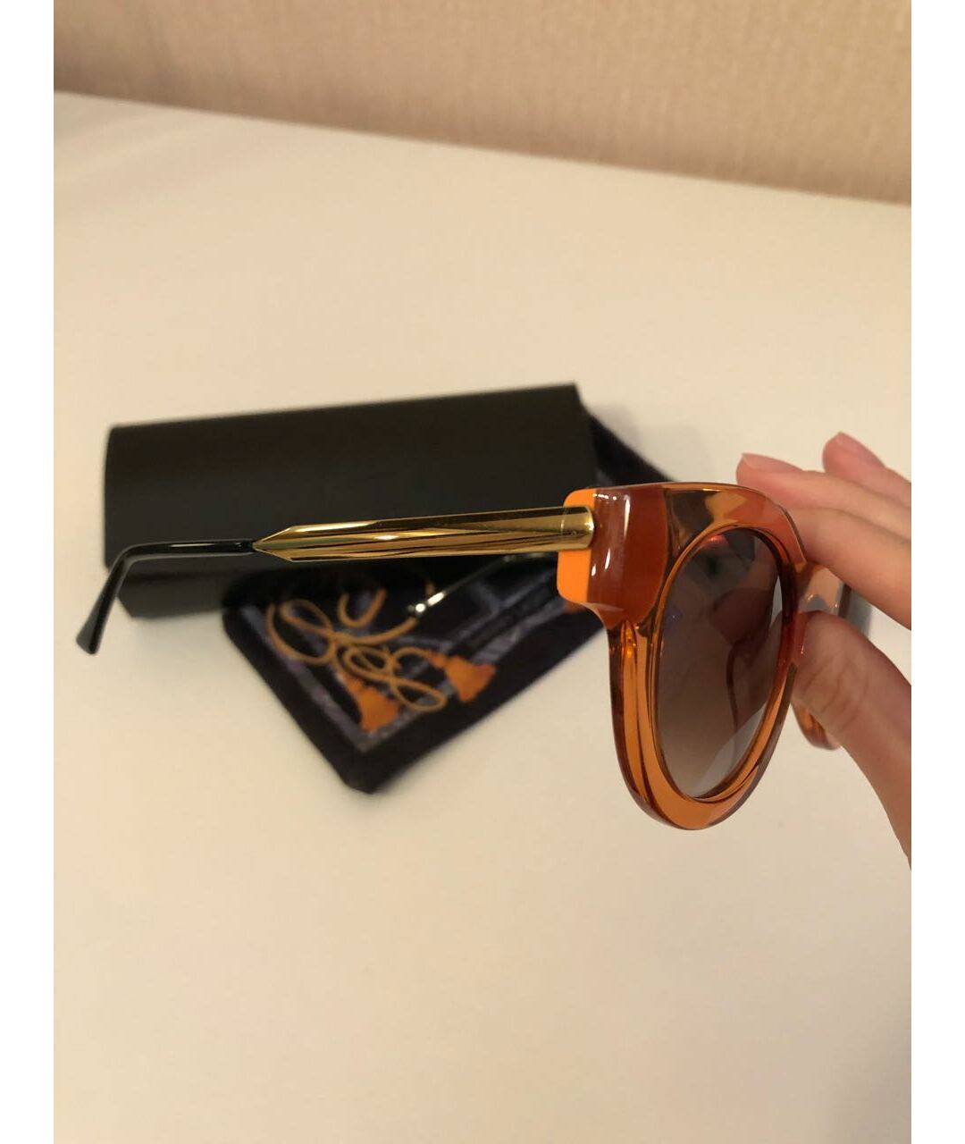 THIERRY LASRY Оранжевое пластиковые солнцезащитные очки, фото 3