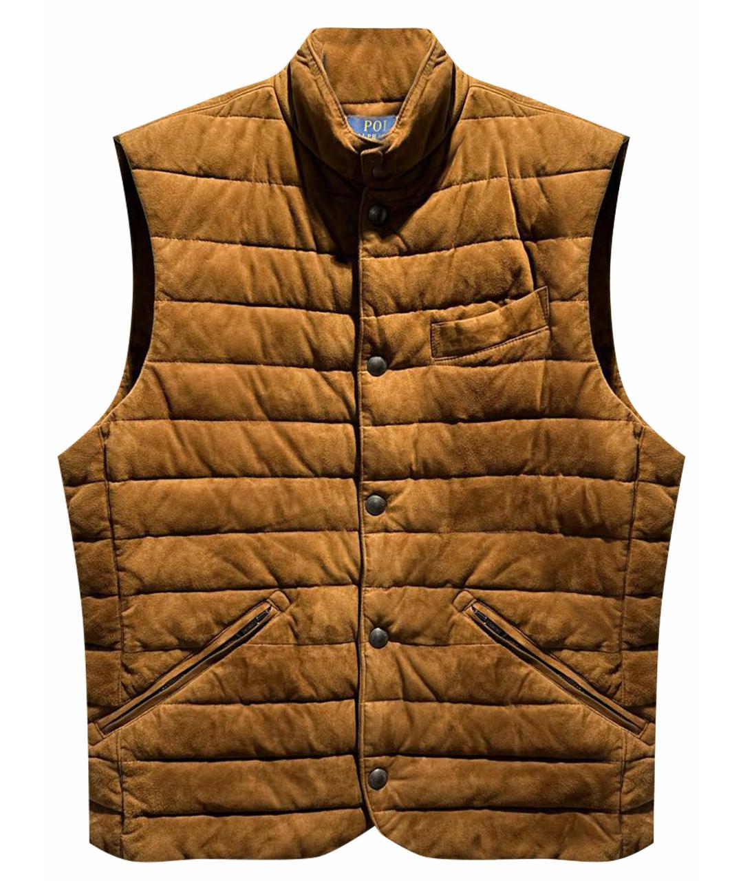 POLO RALPH LAUREN Коричневый замшевый жилет, фото 1