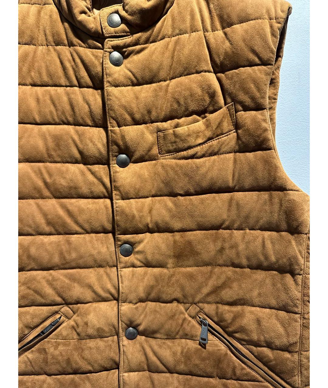 POLO RALPH LAUREN Коричневый замшевый жилет, фото 4
