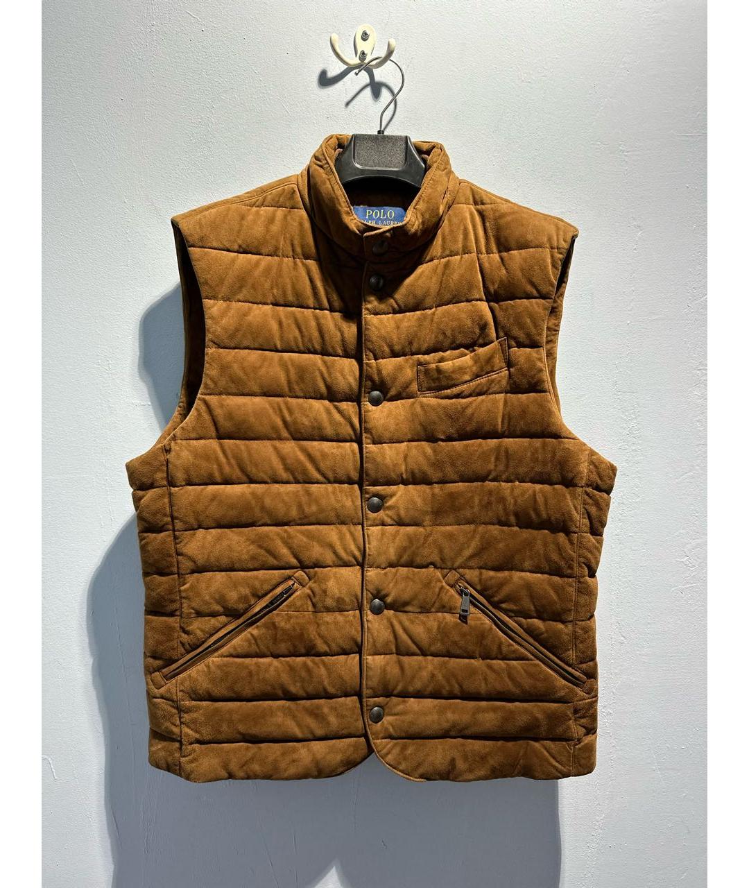 POLO RALPH LAUREN Коричневый замшевый жилет, фото 5