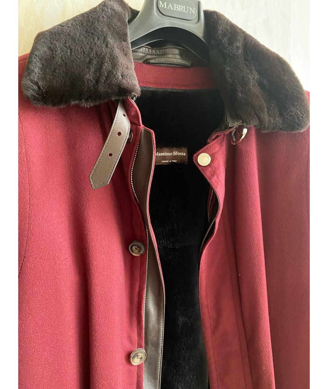 MASSIMO SFORZA Бордовое кашемировое пальто, фото 3