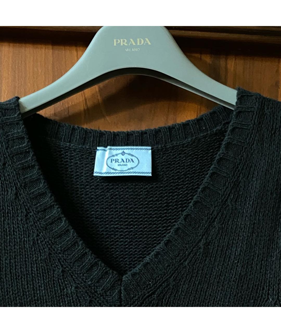 PRADA Черная шерстяная жилетка, фото 3
