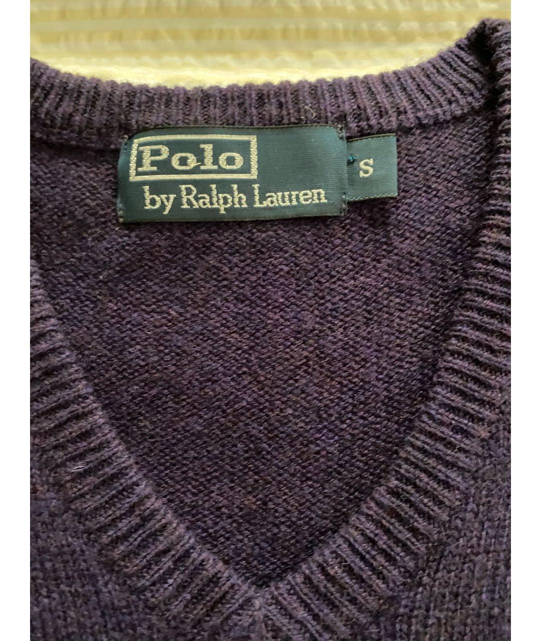 POLO RALPH LAUREN Фиолетовый шерстяной джемпер / свитер, фото 2