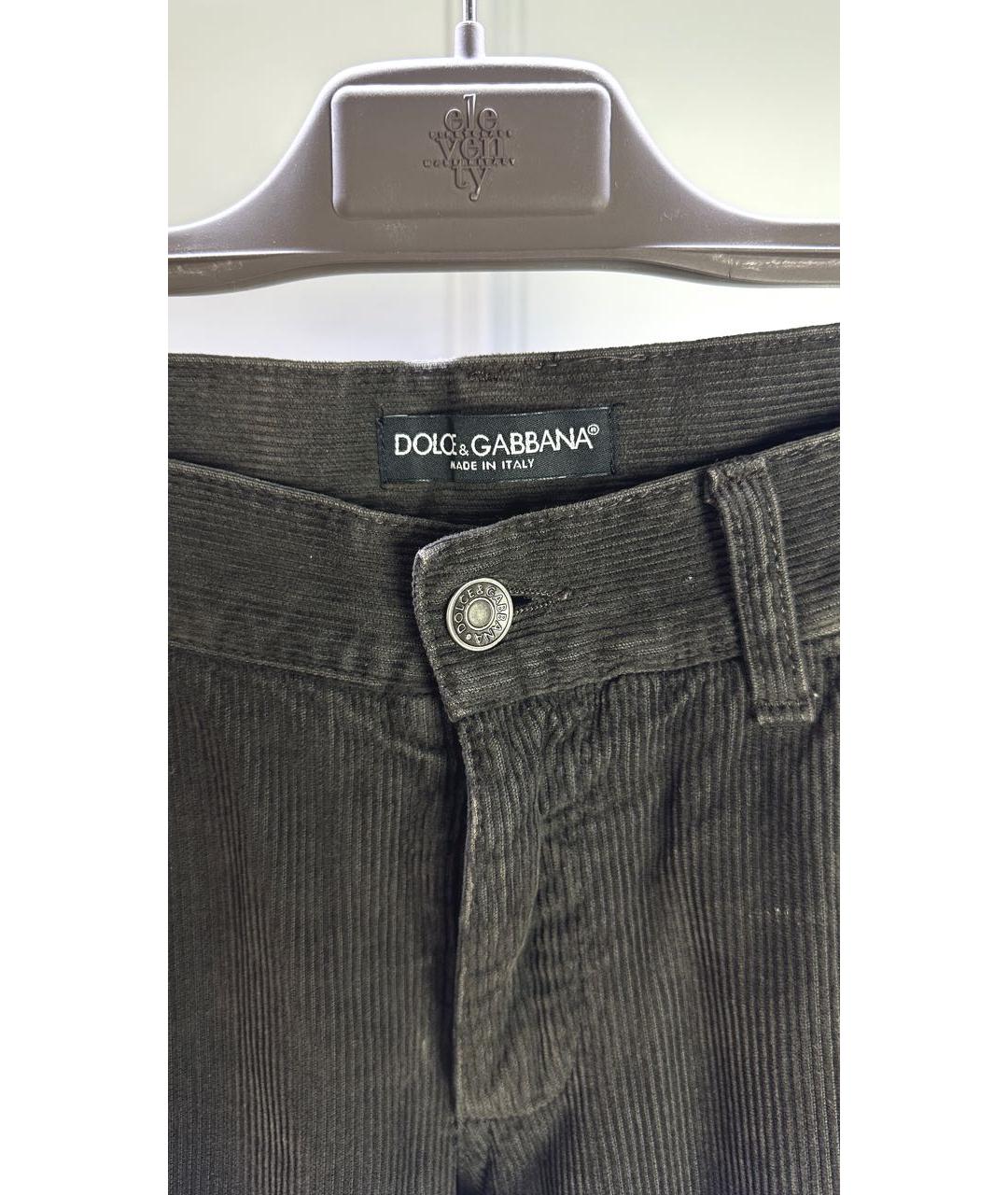 DOLCE&GABBANA Коричневые хлопковые брюки чинос, фото 2