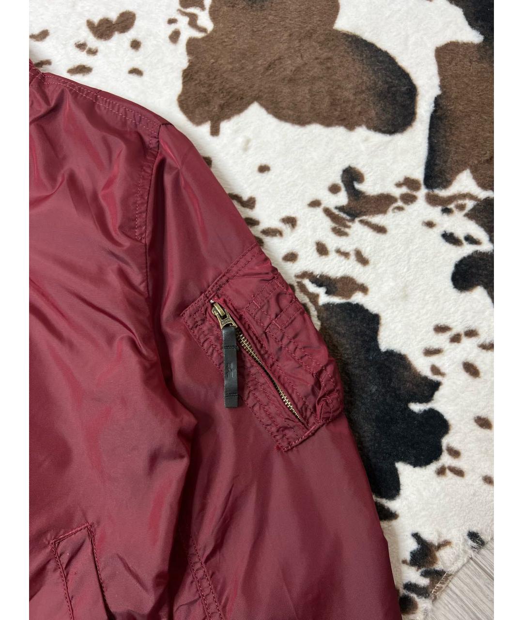 ALPHA INDUSTRIES Бордовая полиэстеровая куртка, фото 3