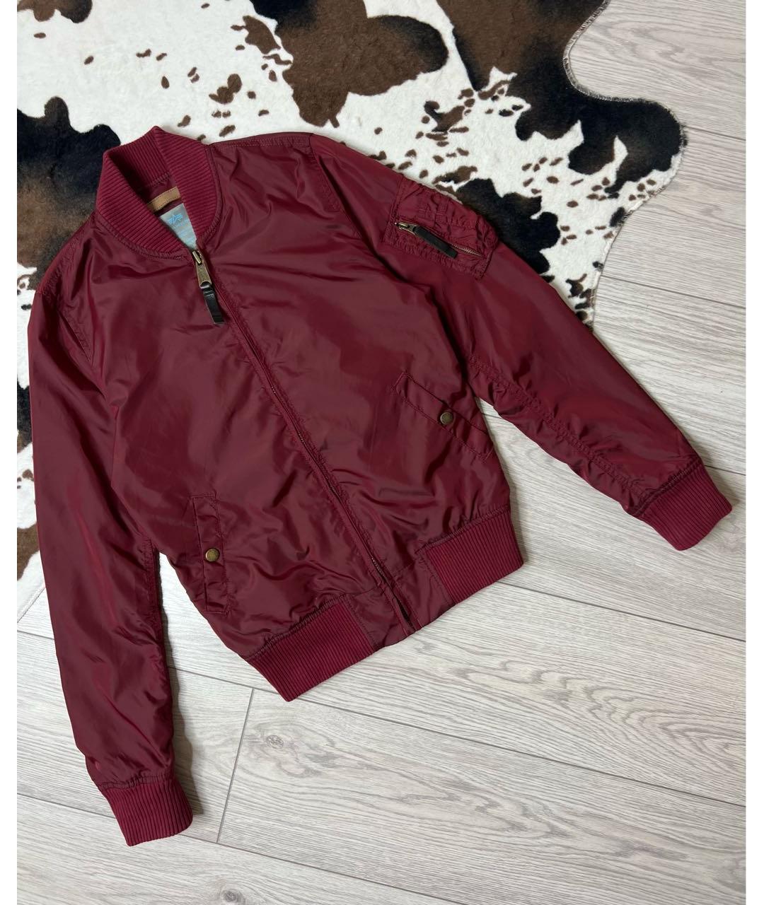 ALPHA INDUSTRIES Бордовая полиэстеровая куртка, фото 8
