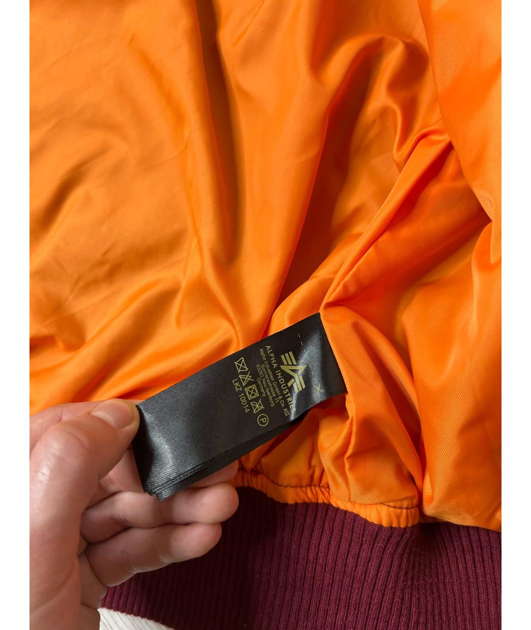 ALPHA INDUSTRIES Бордовая полиэстеровая куртка, фото 7
