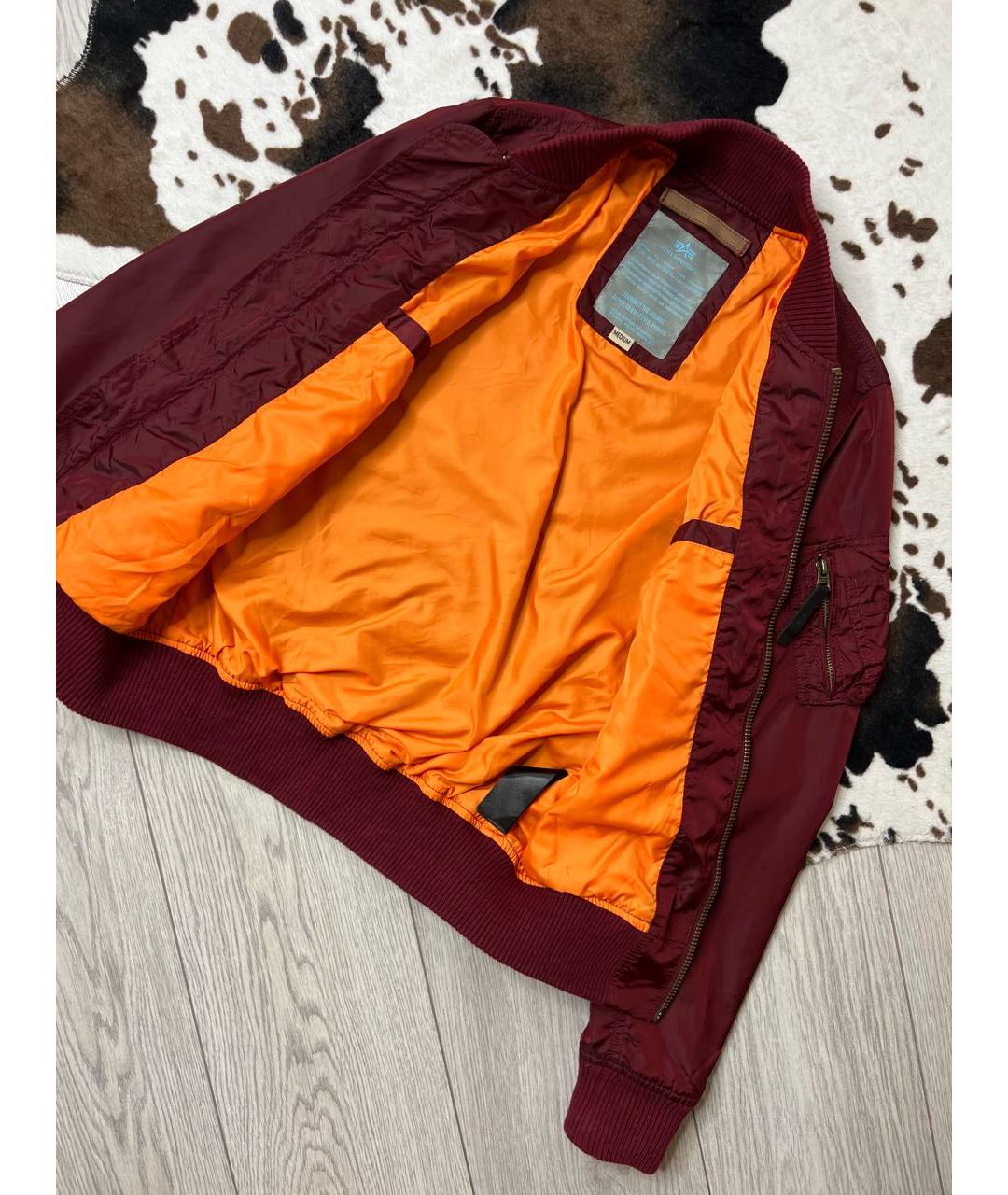ALPHA INDUSTRIES Бордовая полиэстеровая куртка, фото 5
