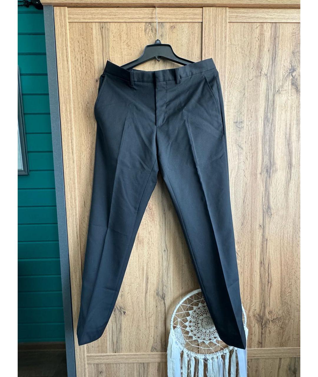 BURBERRY Черные шерстяные классические брюки, фото 8