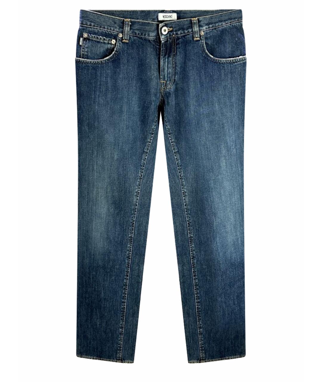 MOSCHINO Синие хлопковые прямые джинсы, фото 1