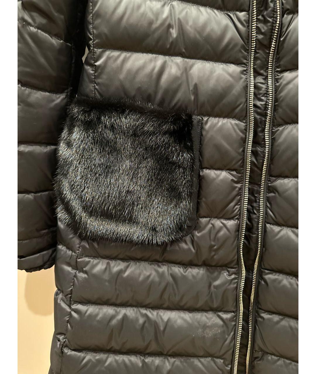 MONCLER Черный полиамидовый пуховик, фото 4