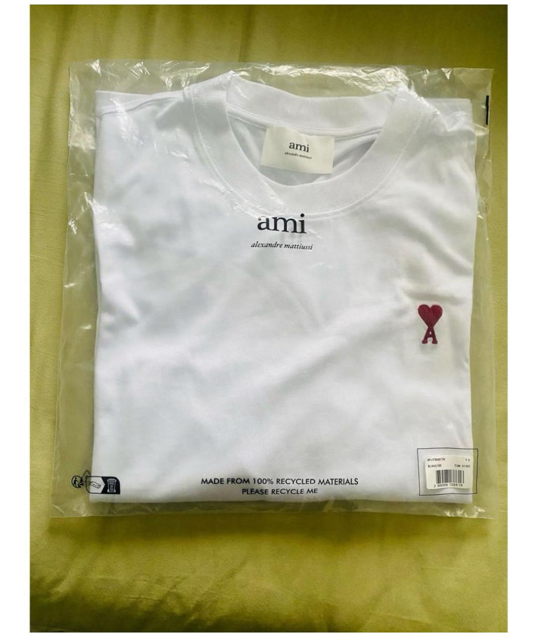AMI Белая хлопковая футболка, фото 6