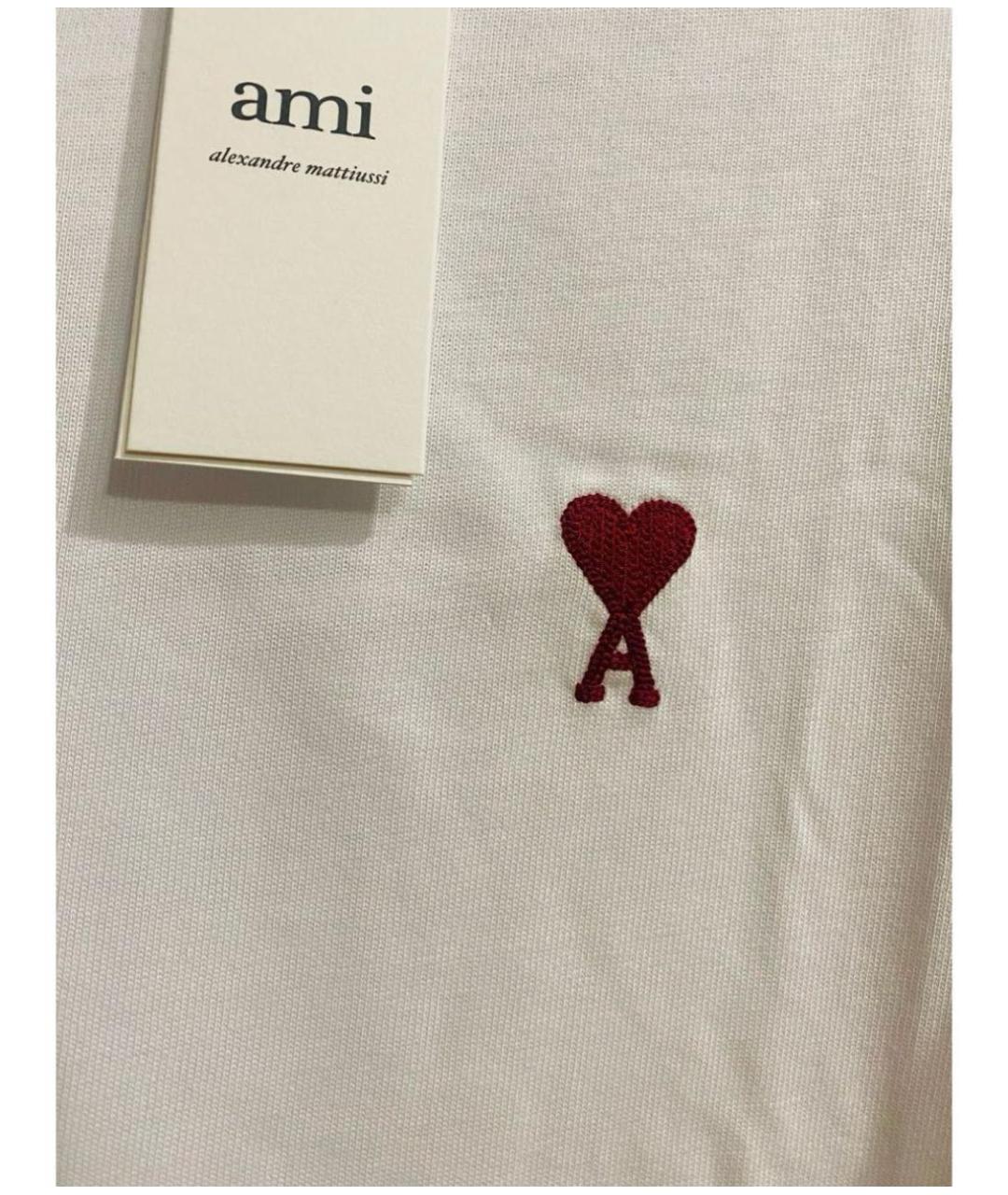 AMI Белая хлопковая футболка, фото 4
