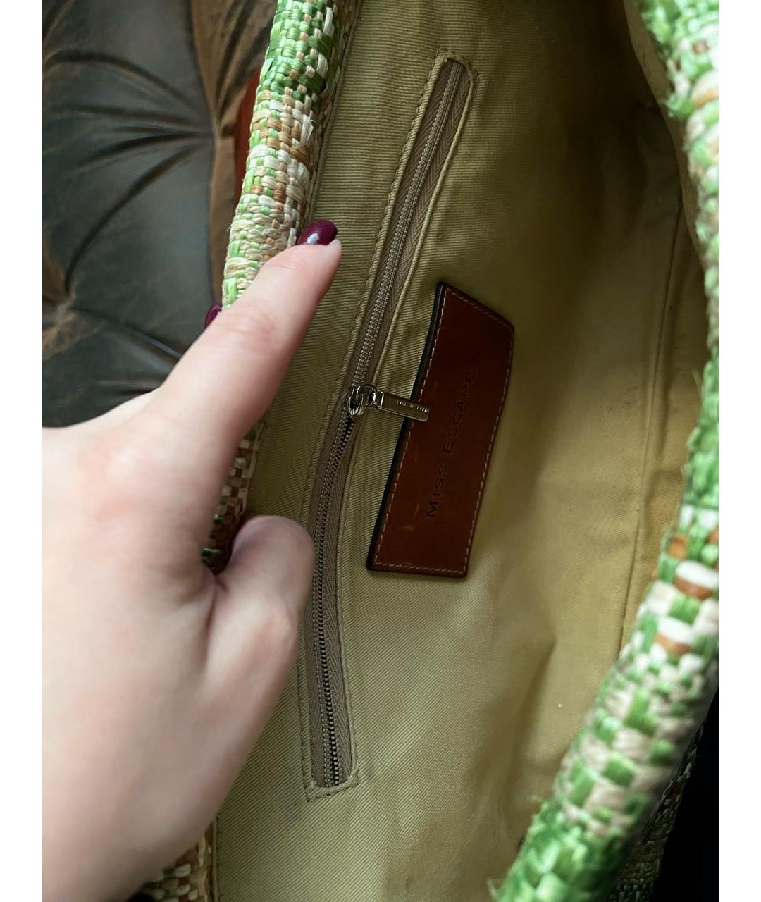 DOLCE&GABBANA Зеленая пелетеная сумка с короткими ручками, фото 3