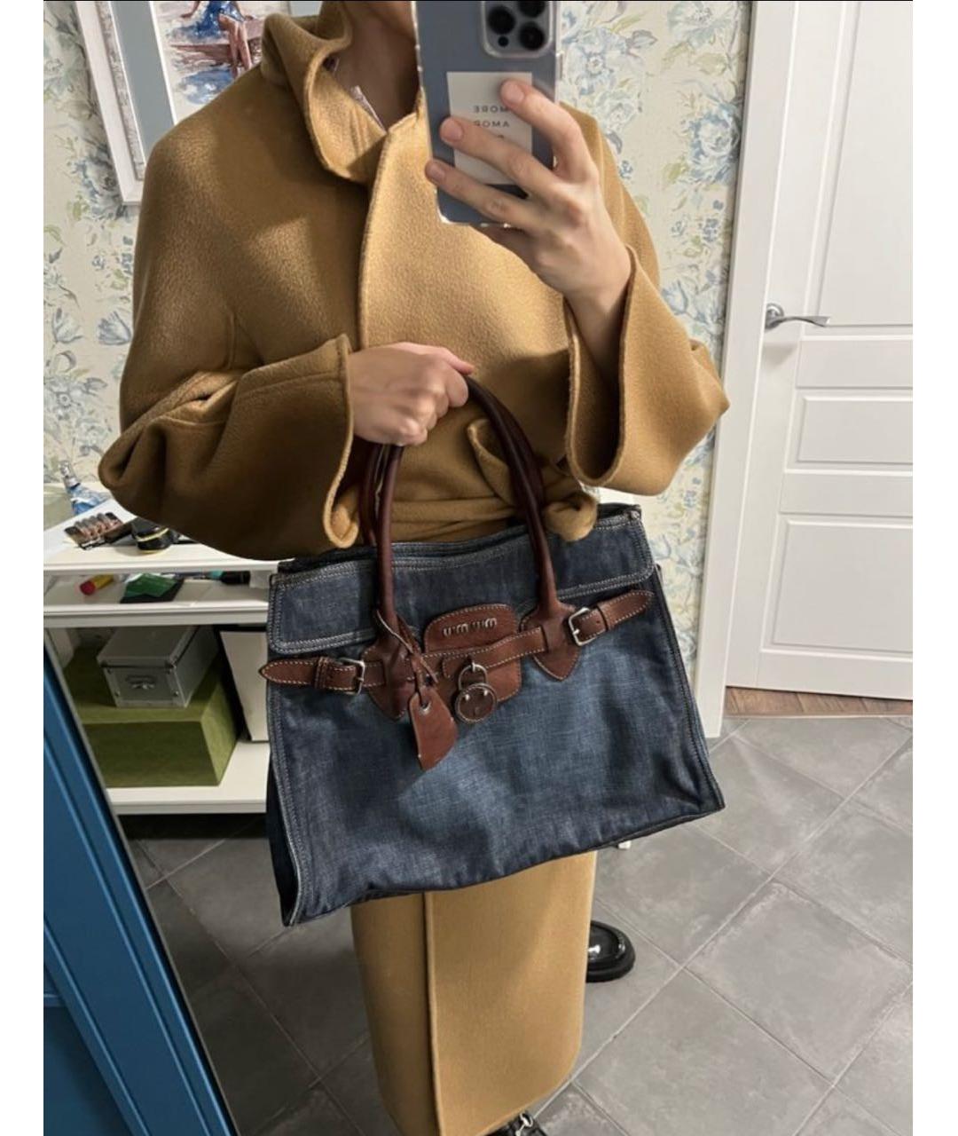 MIU MIU Синяя деним сумка тоут, фото 4
