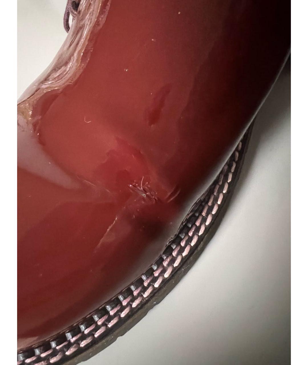 CHANEL PRE-OWNED Бордовые брогги и оксфорды из лакированной кожи, фото 8
