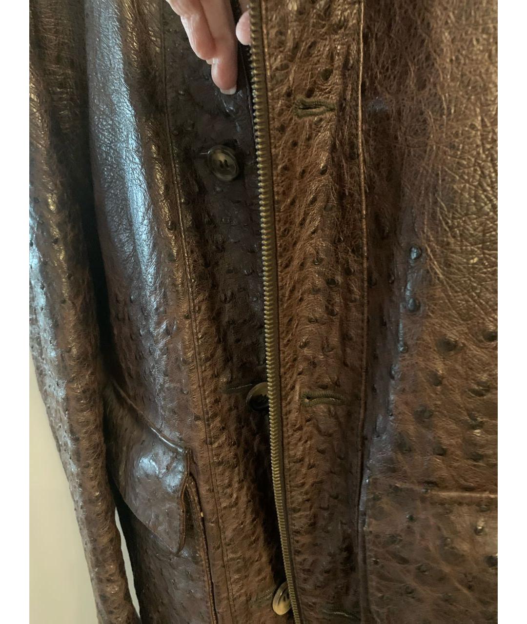 SAINT LAURENT Коричневая кожаная куртка, фото 4
