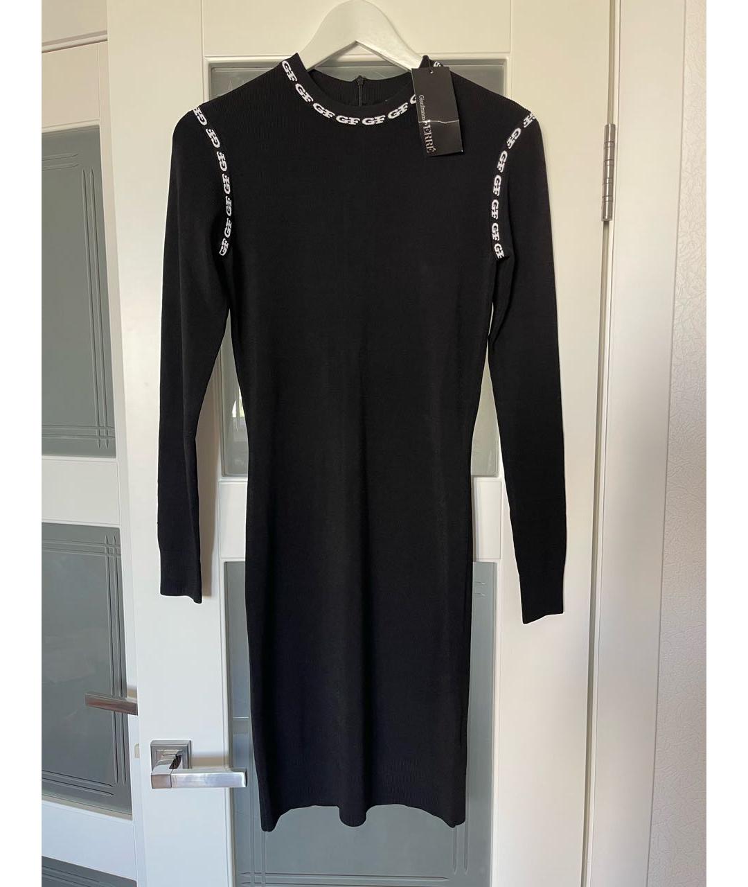 GIANFRANCO FERRE Черное вискозное повседневное платье, фото 8