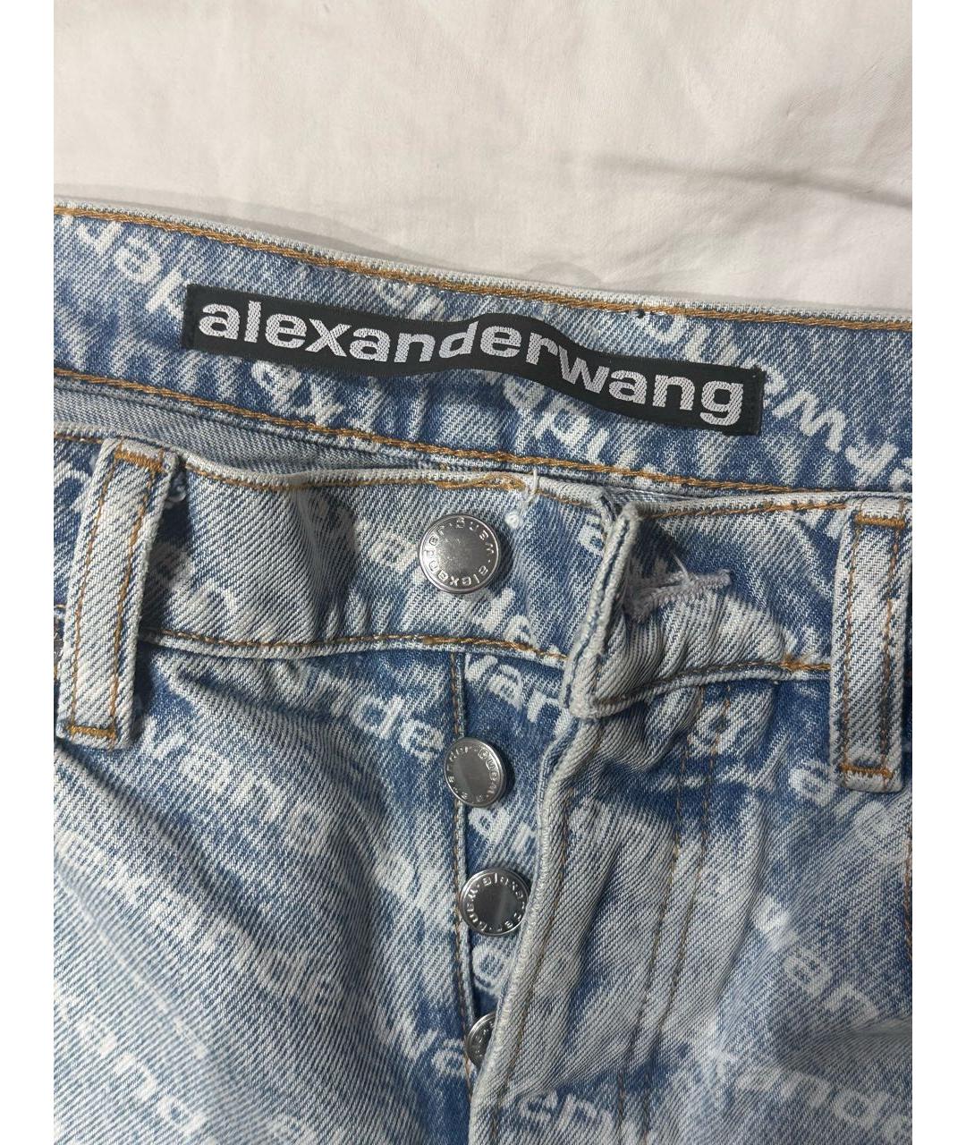 ALEXANDER WANG Голубые хлопковые прямые джинсы, фото 4