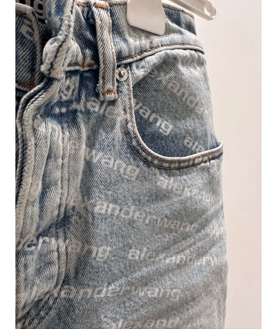 ALEXANDER WANG Голубые хлопковые прямые джинсы, фото 6