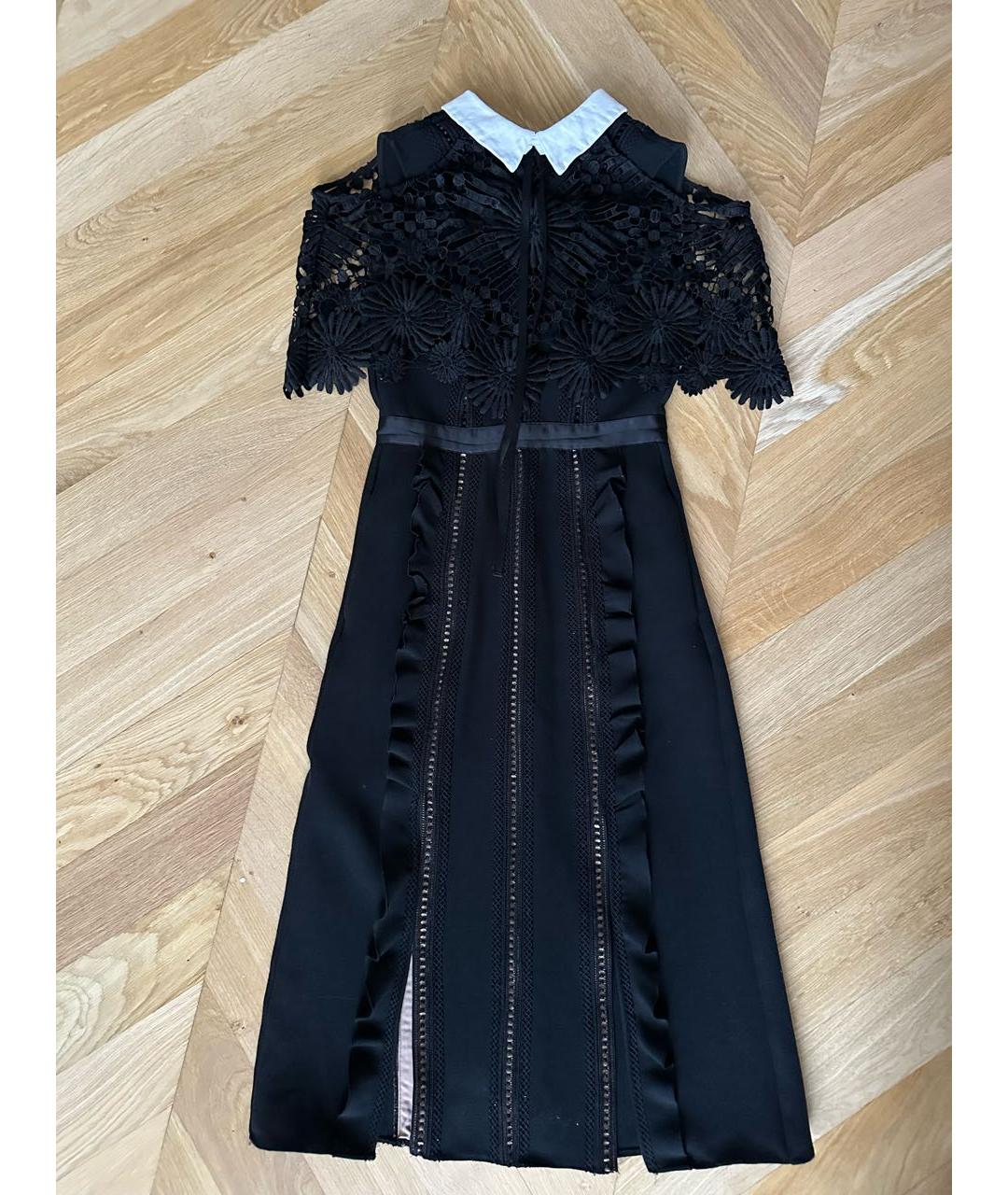 SELF-PORTRAIT Черное полиэстеровое коктейльное платье, фото 8