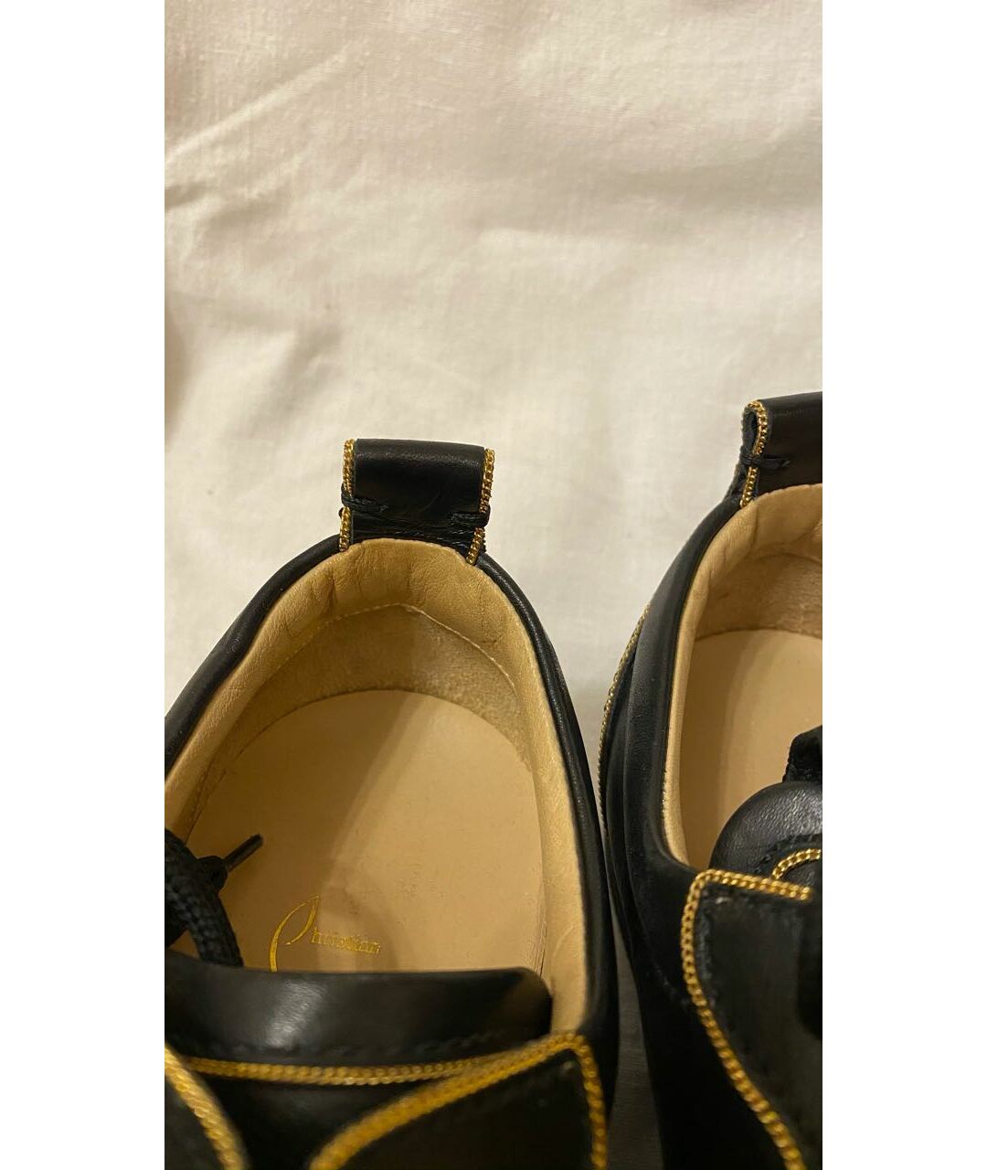 CHRISTIAN LOUBOUTIN Черные кожаные кроссовки, фото 6